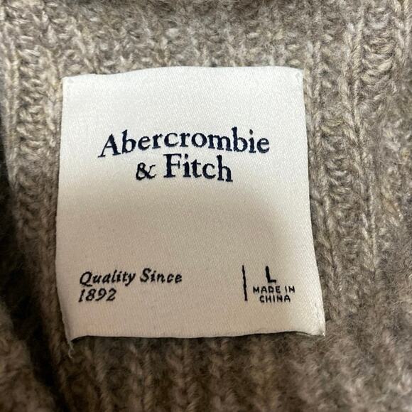 Abercrombie & Fitch Beige Long Sleeve Rib Knit Button Up Cardigan Sweater Top L - Picture 3 of 4